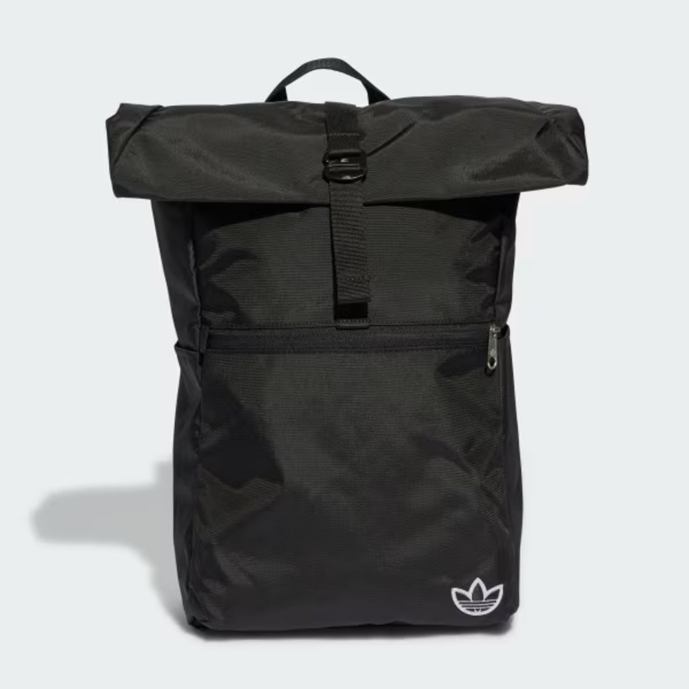 BRAND NEW adidas black roll-top backpack with trefoil logo